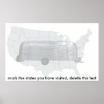 travel map, mark the states you have visited print