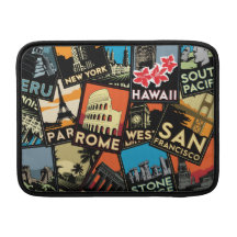 Travel posters retro vintage europe asia usa MacBook sleeves
