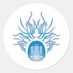 Travel Skull Round Stickers