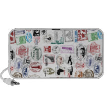 Travel Stamps Pattern Phone Case Portable Speakers