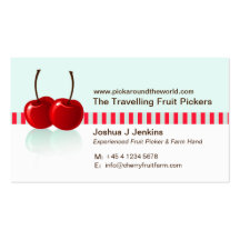 Traveller backpacker fruit picker business card
