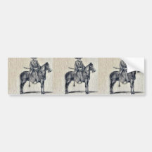 Travelling on horseback Ukiyo-e. Bumper Stickers