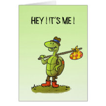 travelling turtle greeting card