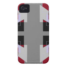 TRE 4 Triangles Abstract Grey Blue Red White iPhone 4 Case-Mate Cases