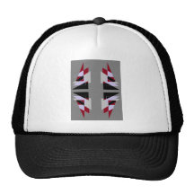 TRE 4 Triangles Abstract Grey Blue Red White Trucker Hat