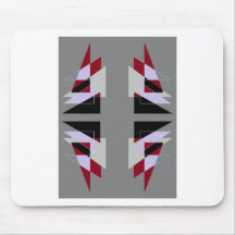 TRE 4 Triangles Abstract Grey Blue Red White Mouse Pads