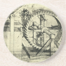 Treadmill Powered Crossbow by Leonardo da Vinci Drink Coaster
