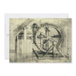 Treadmill Powered Crossbow by Leonardo da Vinci invitations