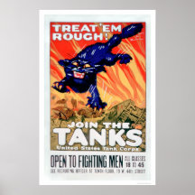 Treat 'Em Rough!  Join the Tanks (US02077A) Posters