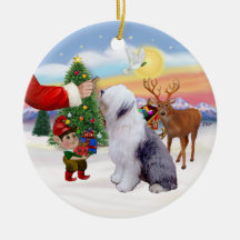 Treat for an Old English Shepherd Ornaments
