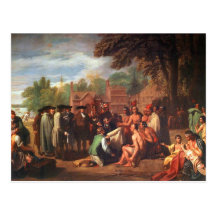 Treaty of Penn with Indians Post Cards