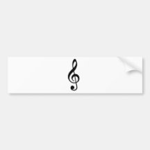 Treble Clef Bumper Sticker