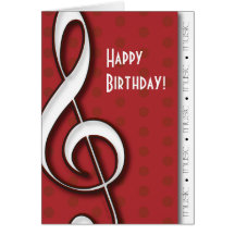 Treble Clef Customisable Music Card