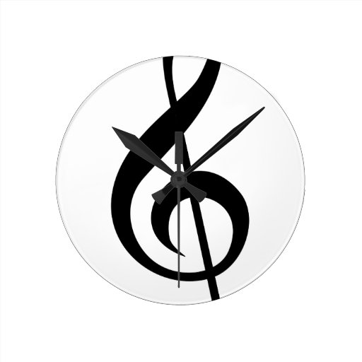 Treble Clef GClef Musical Symbol Wall Clock Zazzle