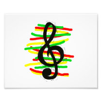Treble Clef Graphic Black with Red Yellow Green