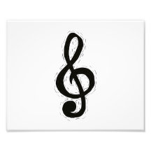 Treble Clef Graphic Design BLack Photo Print