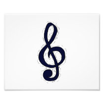 Treble Clef Graphic Design Dark Blue