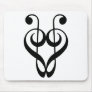 Treble clef heart (black) mouse pad