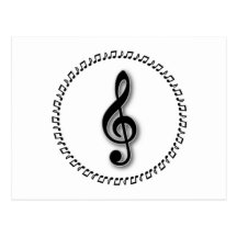 Treble Clef Music Note Design Post Cards