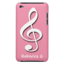 Treble Clef Pink personalised iPod Touch 4G case iPod Touch Case