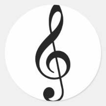 Treble Clef Round Stickers