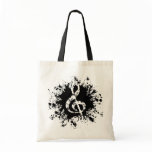 Treble Clef Splat Canvas Bag