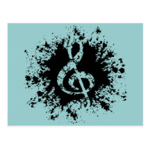 Treble Clef Splat Postcards