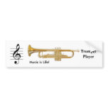 Treble Clef / Trumpet Bumper Sticker bumper stickers
