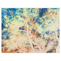 Tree abstract orange and blue background