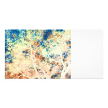 Tree abstract orange and blue background