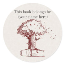 Tree and a book sticker