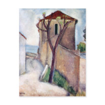 Tree and House by Amedeo Modigliani Post Cards