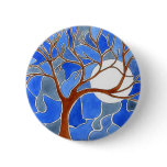 Tree and Moon Art Button- Blue
