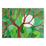 Tree and Moon Card - Green