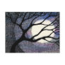 Tree and Moon Cross Hatched Postcard