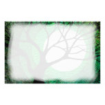 Tree and Moon - Green Stationery Design