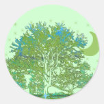 Tree Blues Round Sticker