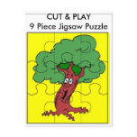 Tree, CUT & PLAY 9 Piece Jigsaw Puzzle postcards