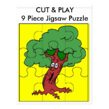 Tree, CUT & PLAY 9 Piece Jigsaw Puzzle Postcards