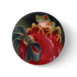Tree Frog Holiday Button