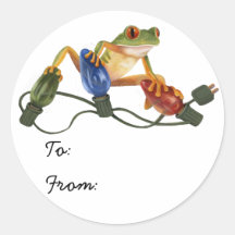 Tree Frog Holiday Sticker