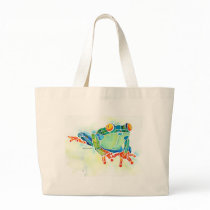 Tree Frog Whimsical Green Canvas Bags