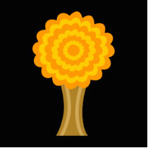Tree. Golden Autumn colours. Funky Design. Photo Sculptures