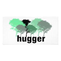 Tree Hugger! Cute Trees design! Photo Card Template