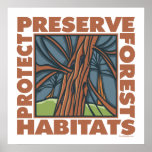 Tree Hugger, Protect Forests posters