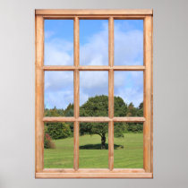 Tree in Countryside View from a Window Posters