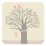 Tree Love Birds Love Initials Custom Sticker