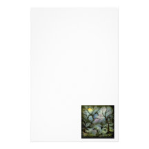 tree night scene full moon silk art painting stationery paper