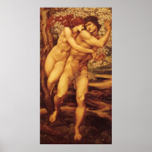 Tree of Forgiveness Burne Jones, Vintage Victorian Poster