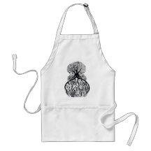 TREE of LIFE - black & white Aprons
